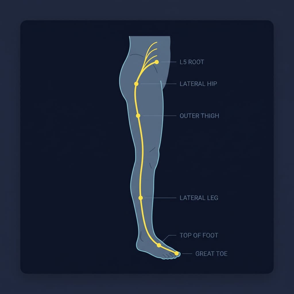 L5 Nerve Root radiation pathway